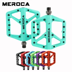 Meroca Bicycle Pedal Mtb Nylon Plastic Platform Bearing Pedal Mountain Bike Flat Footrest Speed Ultralight Vtt Crank Brothers