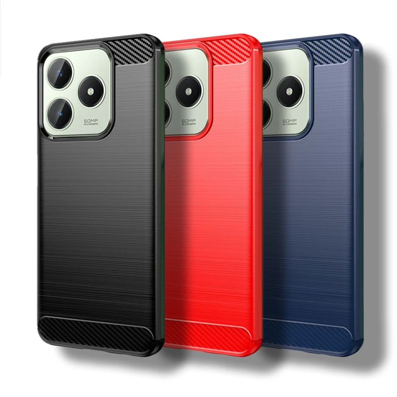 

For Realme C61 Case For Realme C61 Cover 6.78 Carbon Fiber Shockproof Silicone Protective Bumper For Realme C61 Coque Fundas