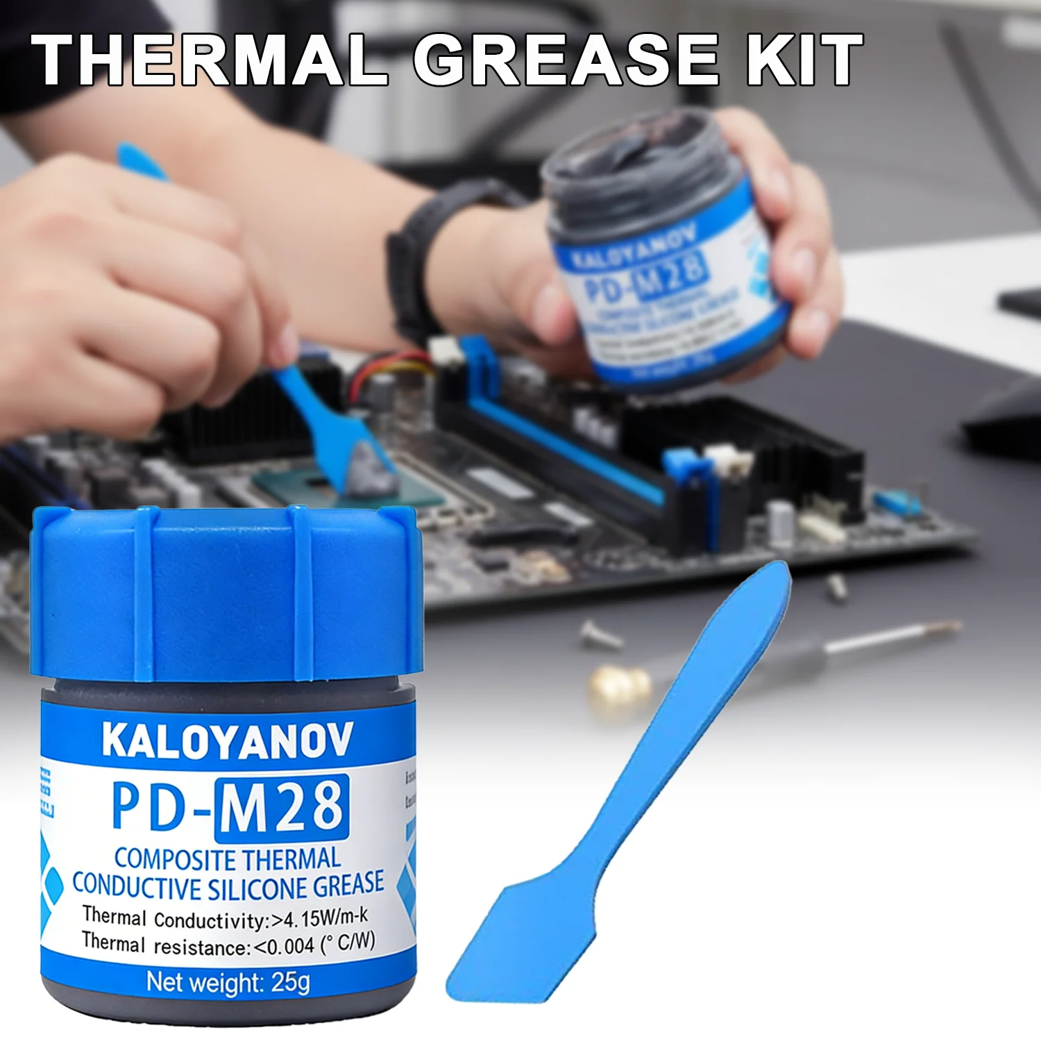 

Термопаста PD-28M 25г для ЦП и ГП, охлаждающая смазка для ПК, термопаста для процессоров и радиаторов с инструментом-скребком