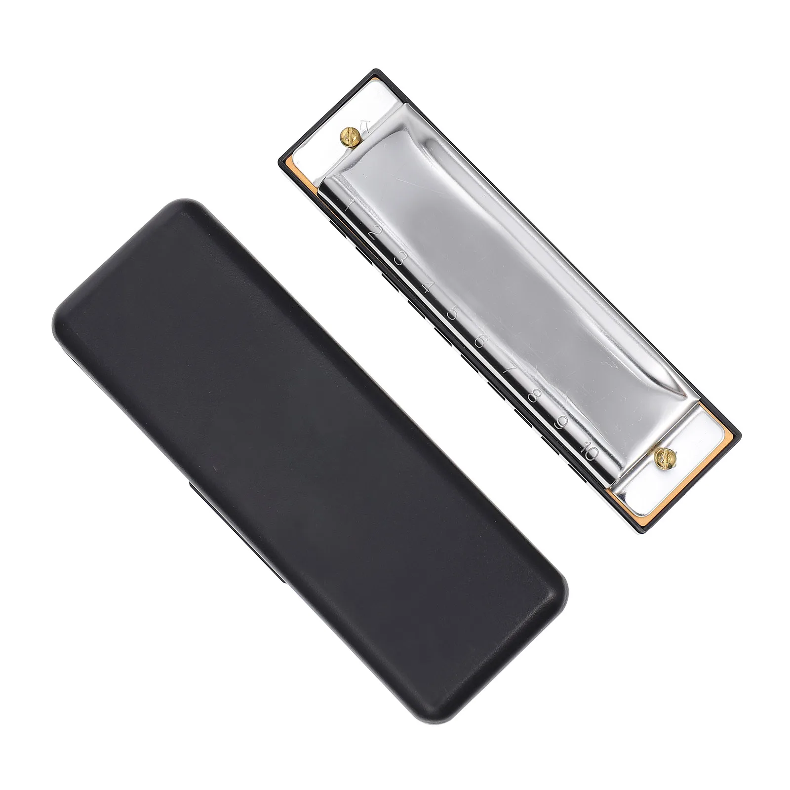 

Harmonica Musical Instrument 10-hole Harmonicas for Lover Portable Blues Silver Creative