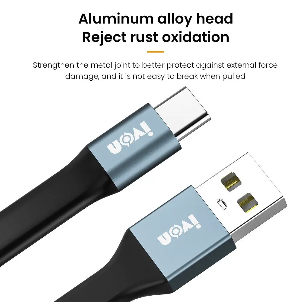NEW Ultra Short Type-C Data Cable 3.1A Max Micro USB Keychain USB Cable Universal Tablet USB-A to C Line