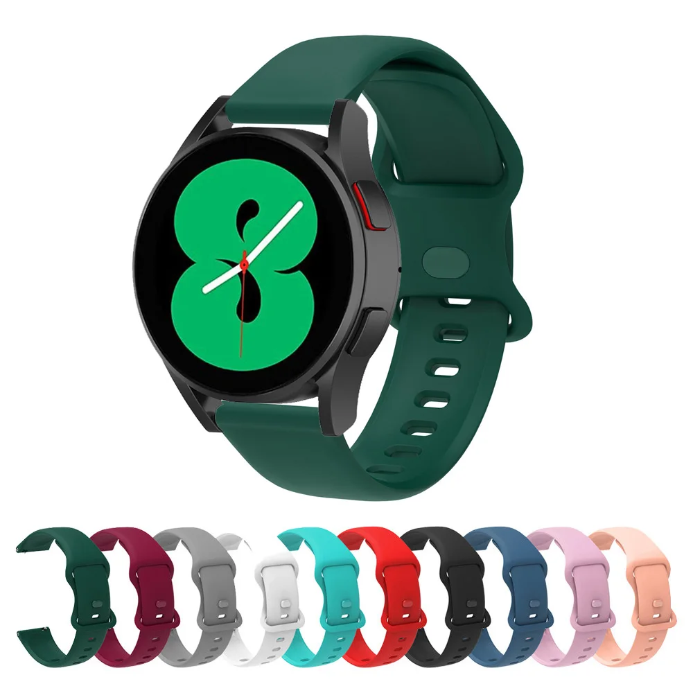 

Sport Silicone Watchband For Samsung Galaxy Watch 4 Classic 42mm 46mm/4 40MM 44mm Galaxy Active 2 Strap 20mm Wristband Bracelet