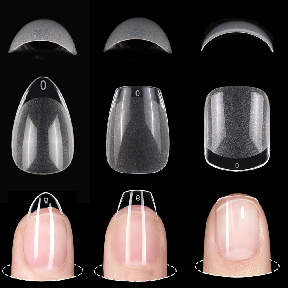 120pcs XXS Extra Short Almond Coffin Nail Tips Half Matte Pre-filed Soft Gel Full Cover Fake Nail for Small Average Nail Beds