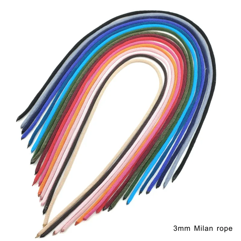 Customized 3mm Milan Rope Size DIY Jewelry Handmade Making Necklace Pendant Rope Weaving Bracelet Necklace Rope Chain Wholesale