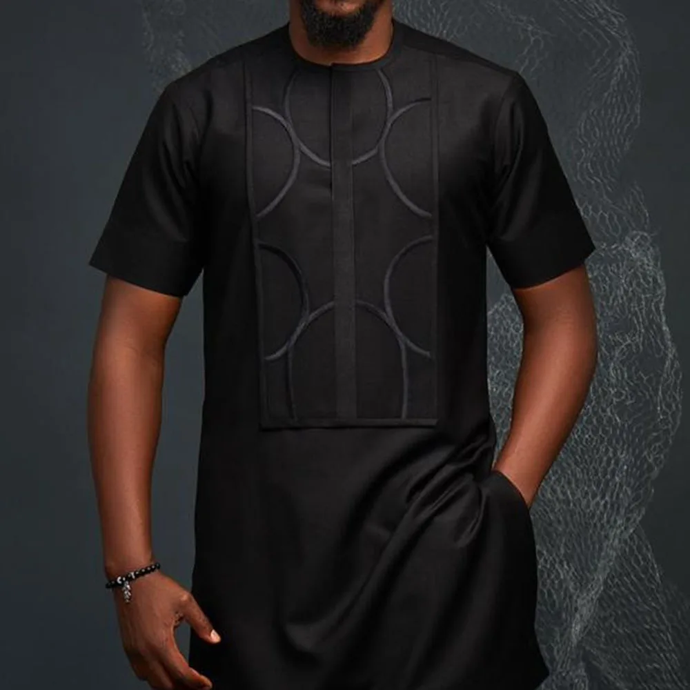 Conjunto de 2 piezas para hombre, camisa informal de manga corta bordada y pantalones transpirables, ropa de diseñador, novedad de verano, 2023