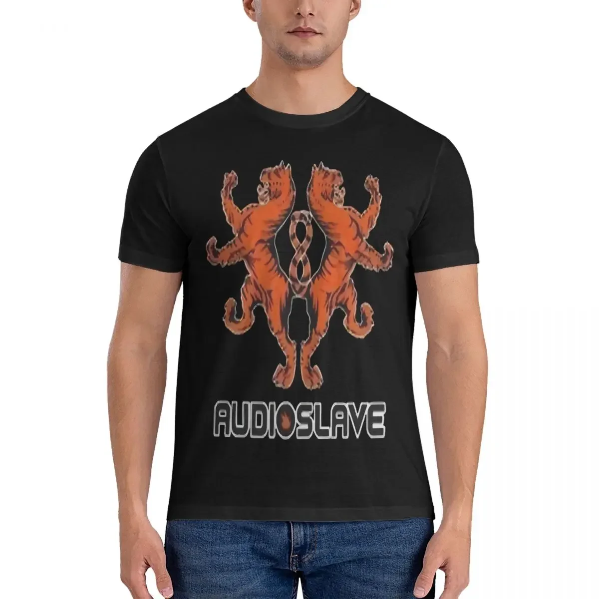 

Rock Music Team T Shirts for Men Pure Cotton Humor T-Shirts Round Collar Audioslave Tees Short Sleeve Tops Summer