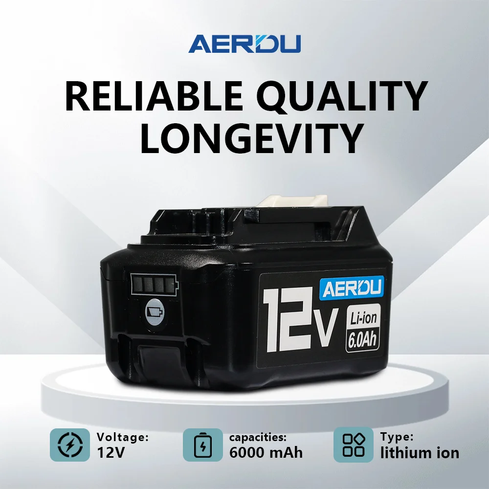 AERDU for Makita Battery 10.8V/12V 6000mAh Rechargeable Battery for Makita BL1040 BL1015 BL1020B BL1016 BL1021 BL1040B