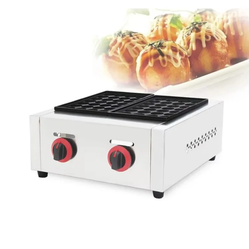 Desktop Gas Small Octopus Meatball Machine 2 Plates Balls Maker