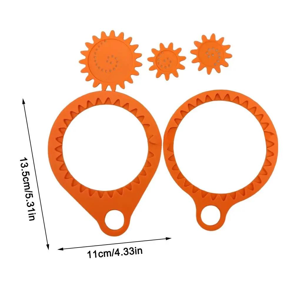 Plastic Painting Geometric Ruler Interlocking Gears Wheels Spiral Design Arts Craft Drawing Ruler Spirograph Drawing Toy