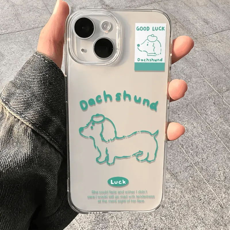 American line dog Phone Case For iPhone16 Pro Max15 14 13 12 11 XR XS Max 7 8 Plus Y2K Cartoon Comic soft anti fall phone case