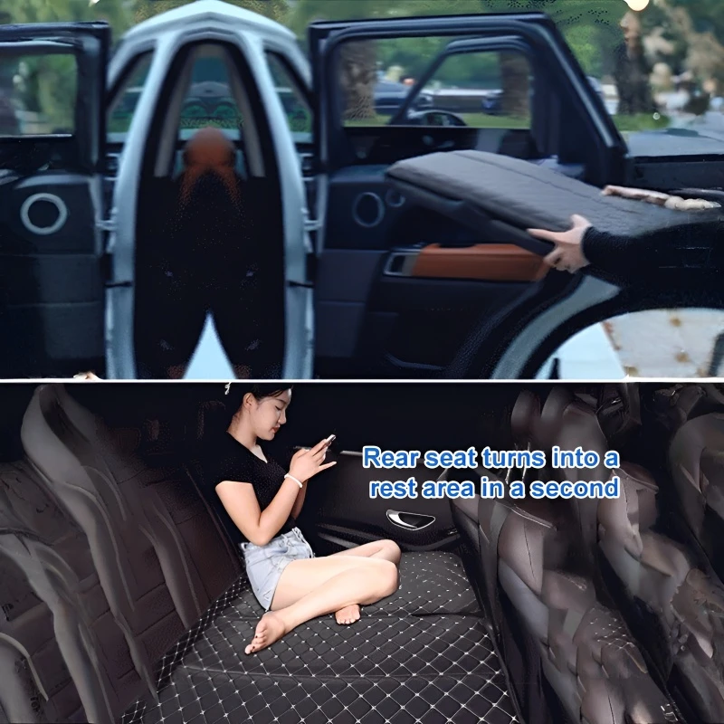 Foldable Car Backseat Bed No Inflation Needed Instant Setup Thick PU Leather Waterproof Non Slip Sleeping Mat for Travel Camping view 5
