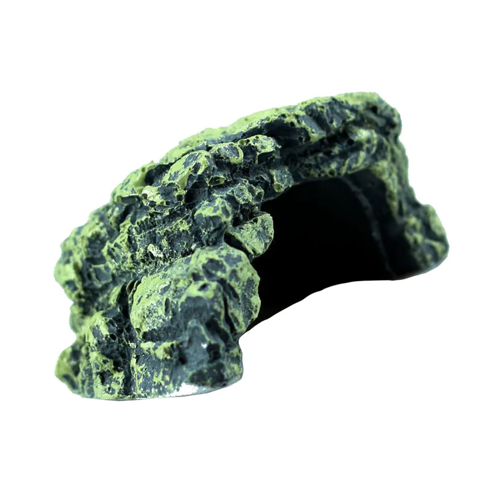 1Pcs Realistic Resin Cave Ornament Turtle Tank Decoration Fish Hideaway Micro Landscape Adornment Living Room Office Desktop Art