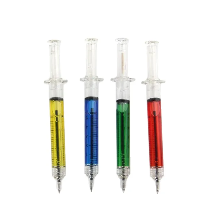 4 قطع من أقلام الجل على شكل حقنة - أدوات كتابة مبتكرة ملونة، قرطاسية متعة ذات طابع طبي، المدرسة/المكتب/التدوين الملاحظات الإبداعي