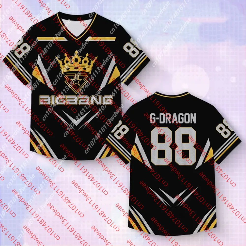 BIGBANG G‑Dragon #88 Sports Jersey Unisex V‑Neck Short Sleeve Mesh Top Women For Kpop 20th Anniversary Edition Streetwear Merch