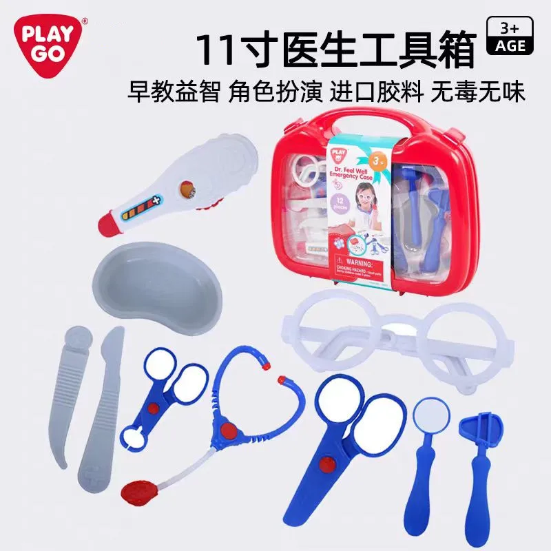 PLAY GO – boîte à outils de Simulation pour bébé, ensemble de jouets pour garçons et filles, Injection, maison pour enfants, jouet stéthoscope