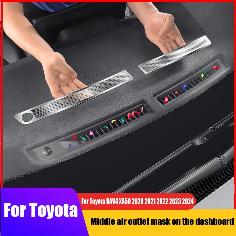 

for Toyota RAV4 XA50 2021 2022 2023 2024 Stainless steel protective cover for dashboard air conditioning outlet