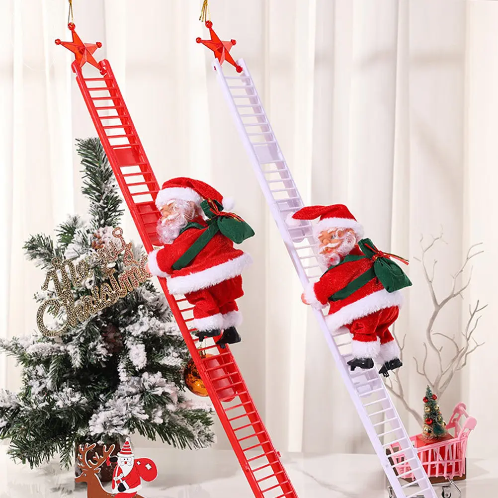 Kerst elektrische kerstman klimladder figuur muziek decor voor festivalfeest thuis kerstdecoratie kinderen cadeau desktop