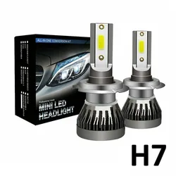 Kit de bombillas de haz Alto y Bajo para coche, faro Led H7 de 2 piezas, 55W, 55W, 6000K, 9V-32V, Canbus, sin errores, accesorios para coche