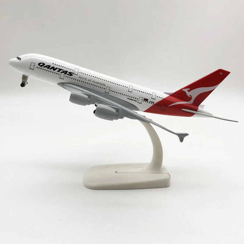 20CM Simulation Alloy Aircraft Australia 380 Airlines Plane Models With Landing Gear Kids Gifts Collection Aircraft Toy