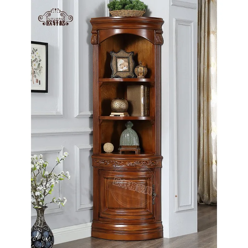 American Corner Cabinet Corner Cabinet Living Room Solid Wood Triangle European Corner Cabinet Wine  Shelf Bedroom
