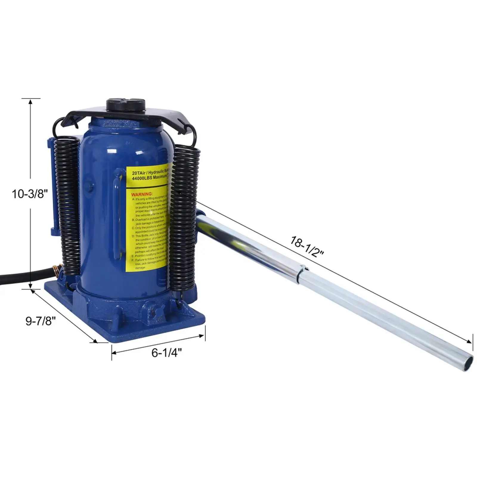 Professional Grade Air Hydraulic Bottle Jack 20 Ton Steel Construction Manual Handle Car Jacks for Maintenance