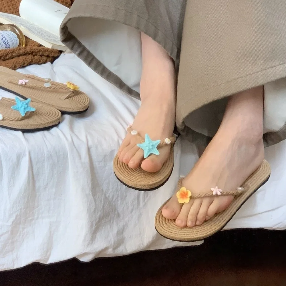 EVA Starfish Flip Flops Women Starfish Flower Beach Vacation Y2k Starfish Slippers Indoor Outdoor Casual Flip Flop Sandals view 4