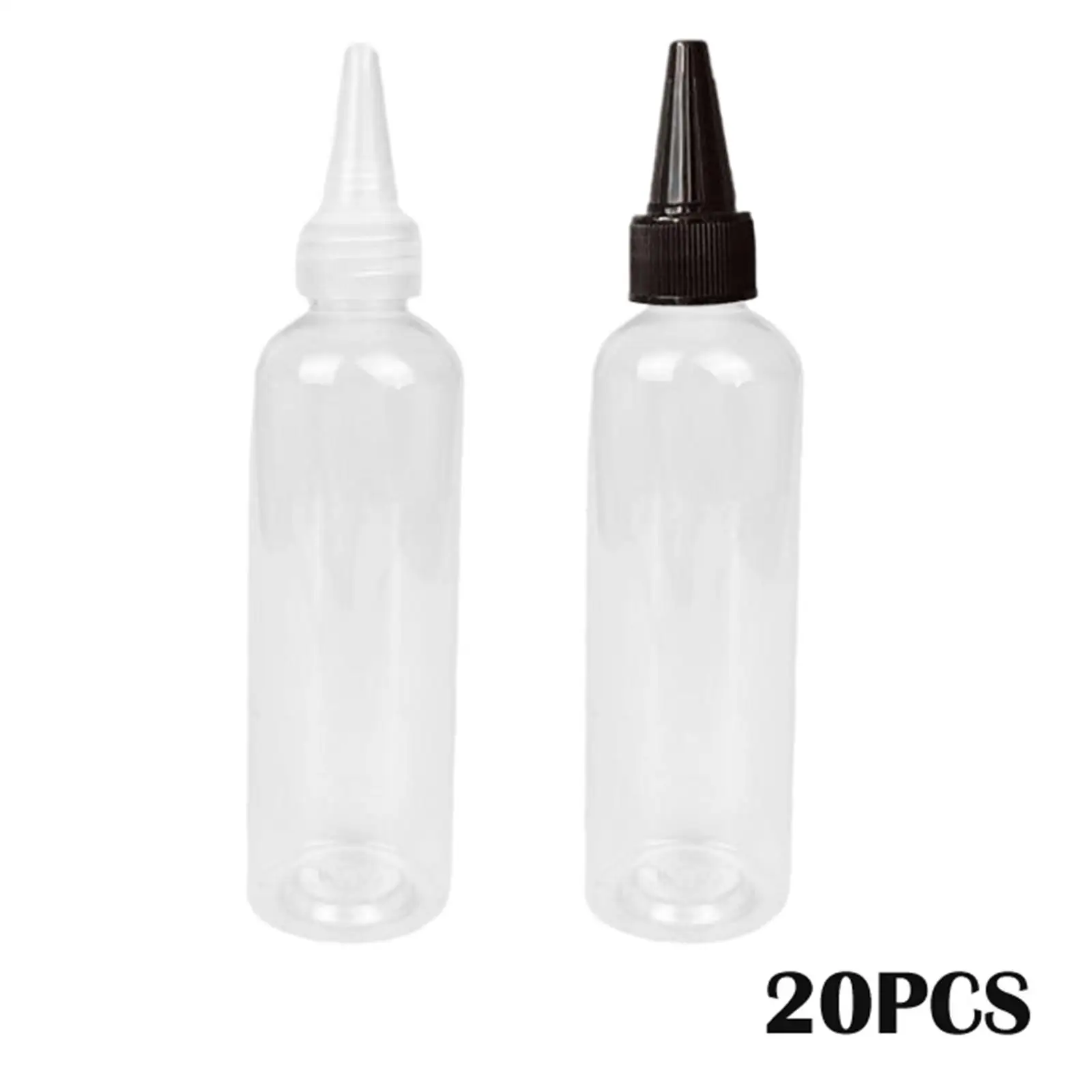 20 Pieces Water Bottles Set 120ml Dispenser with Twist Caps No Leakage Reusable Small Mouth Applicator Paint Liquids