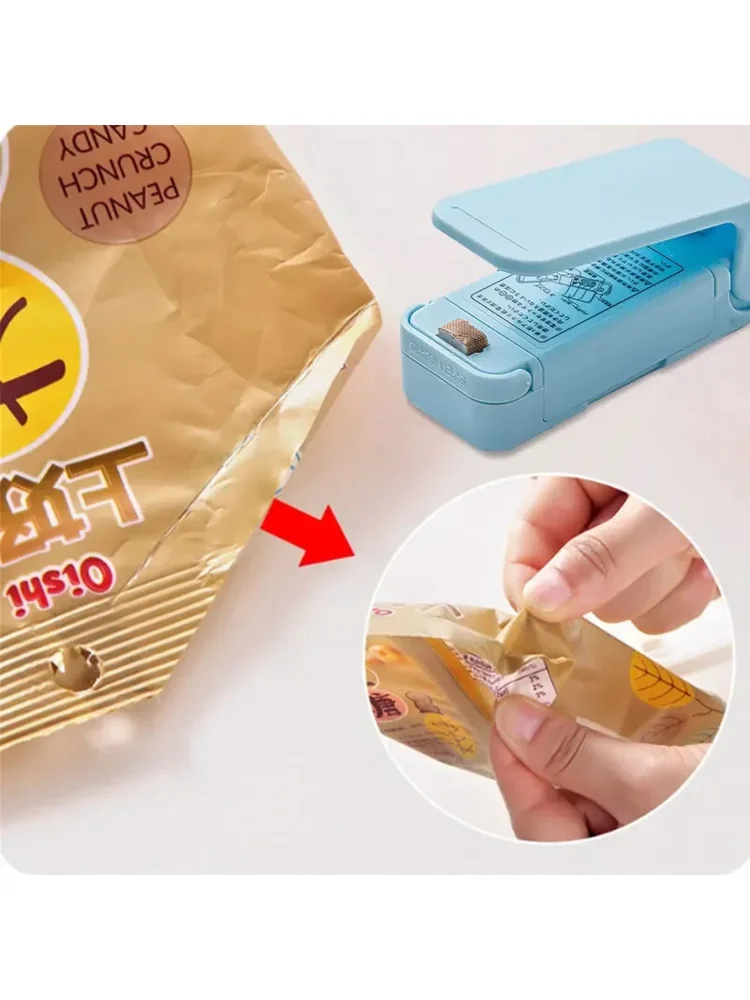Mini zgrzewarka do torebek, przenośna zgrzewarka do plastikowych torebek, zgrzewarka do żywności, zgrzewarka do przekąsek, gadżety kuchenne. — zdjęcie 2