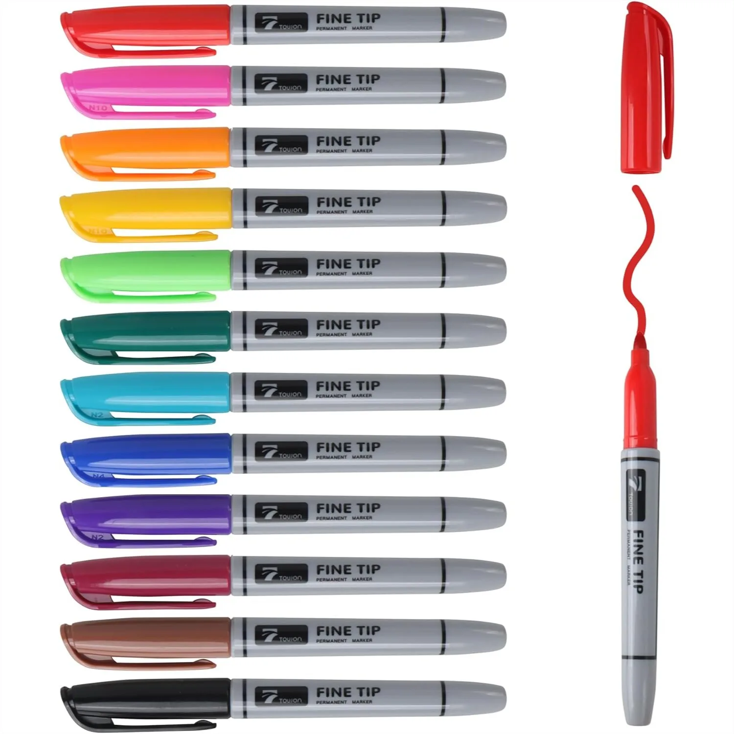 

Набор из 12 перманентных маркеров - разноцветные, водостойкие, быстросохнущие ручки с тонким наконечником для рисования и раскрашивания для взрослых.