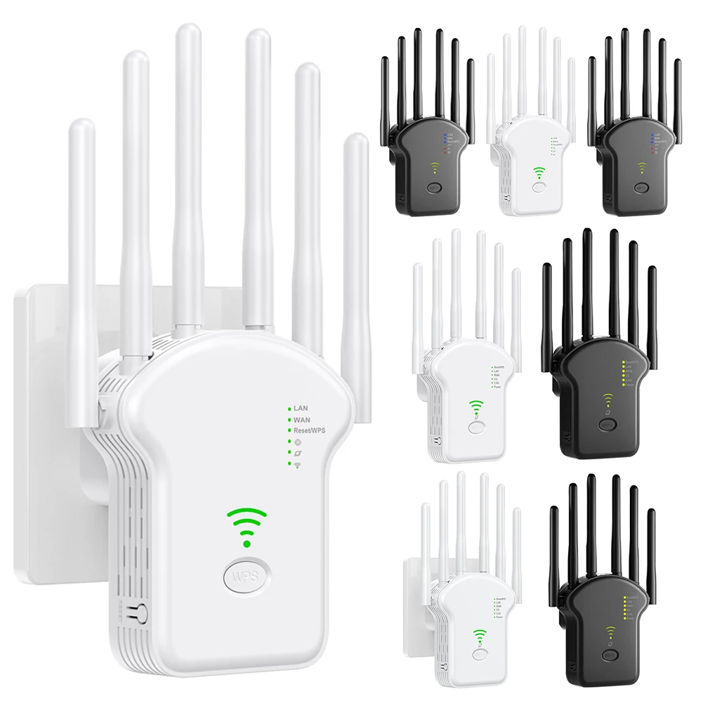 300Mbps/1200Mbps Wireless WiFi Repeater Dual-Band 2.4G 5G WiFi Signal Repeater with LAN/WAN Port WiFi Extender for Home Office