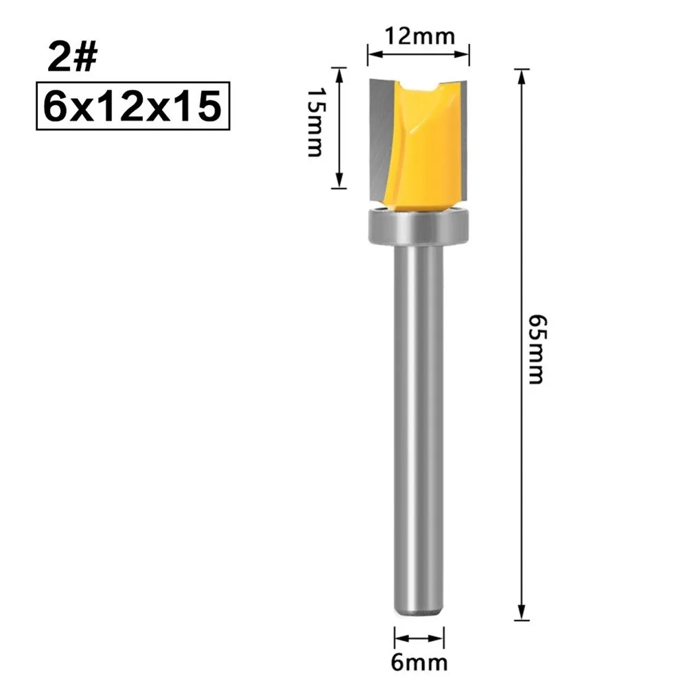Practical Router Bit 6mm Shank Alloy Steel Bearing Carbide Tipped Cutter Equipment Micro-grain Routing Woodworking