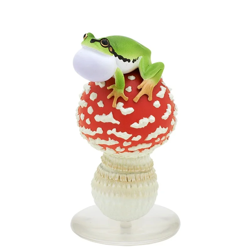 Autentyczny Japoński Kitan Club Ikimon Gachapon - 'Realistyczne Grzyby i Żaby Deszczowe Seria 2' Mini Figurki Kolekcjonerskie Dekoracje i Klucze