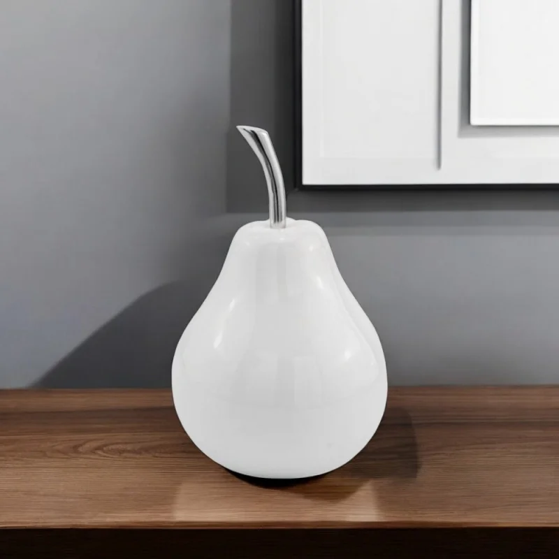 

Contemporary 7\" White Aluminum Tabletop Sculpture Modern Home Decor Metal Decoration for Tables living room desk decor