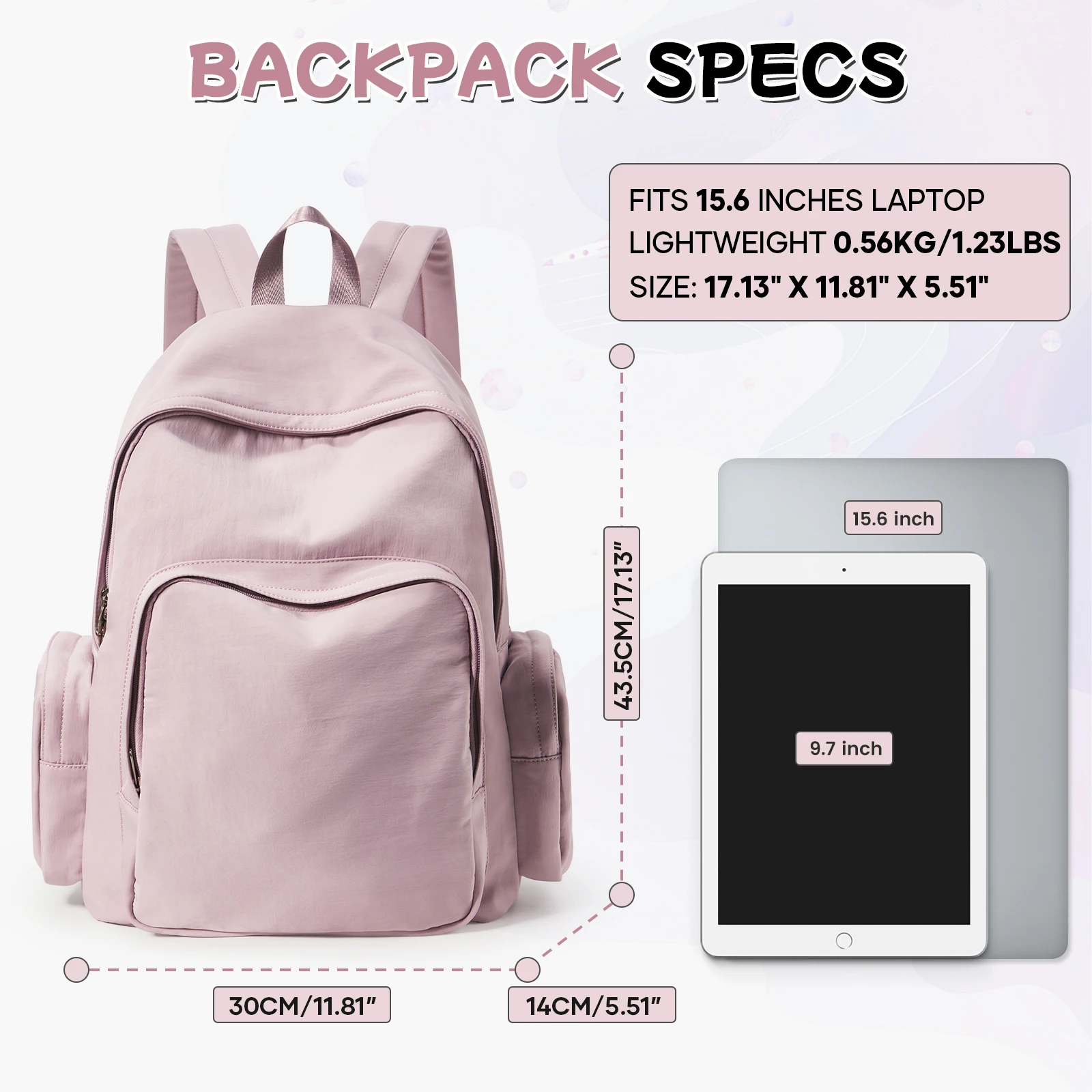 

School Backpack for Teenagers Girls Boys, Women Backpack, Waterproof Nylon Casual Backpack Laptop Bag University Backpack Travel