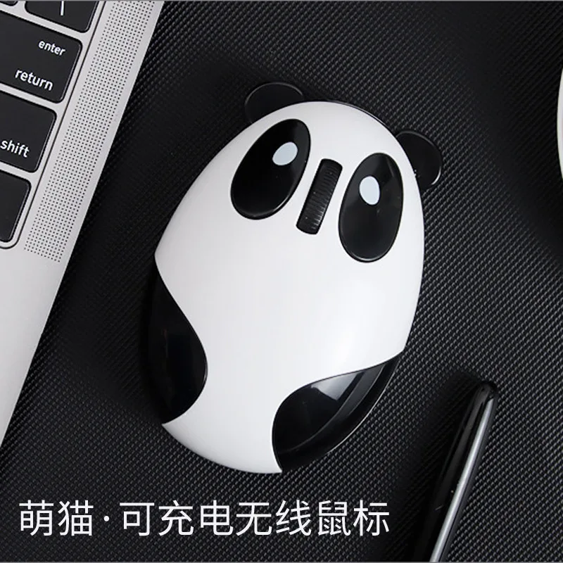 Cute Panda Cartoon 2.4g Raton inalambrico Wireless Charging Mute Mouse Gifts for Girls