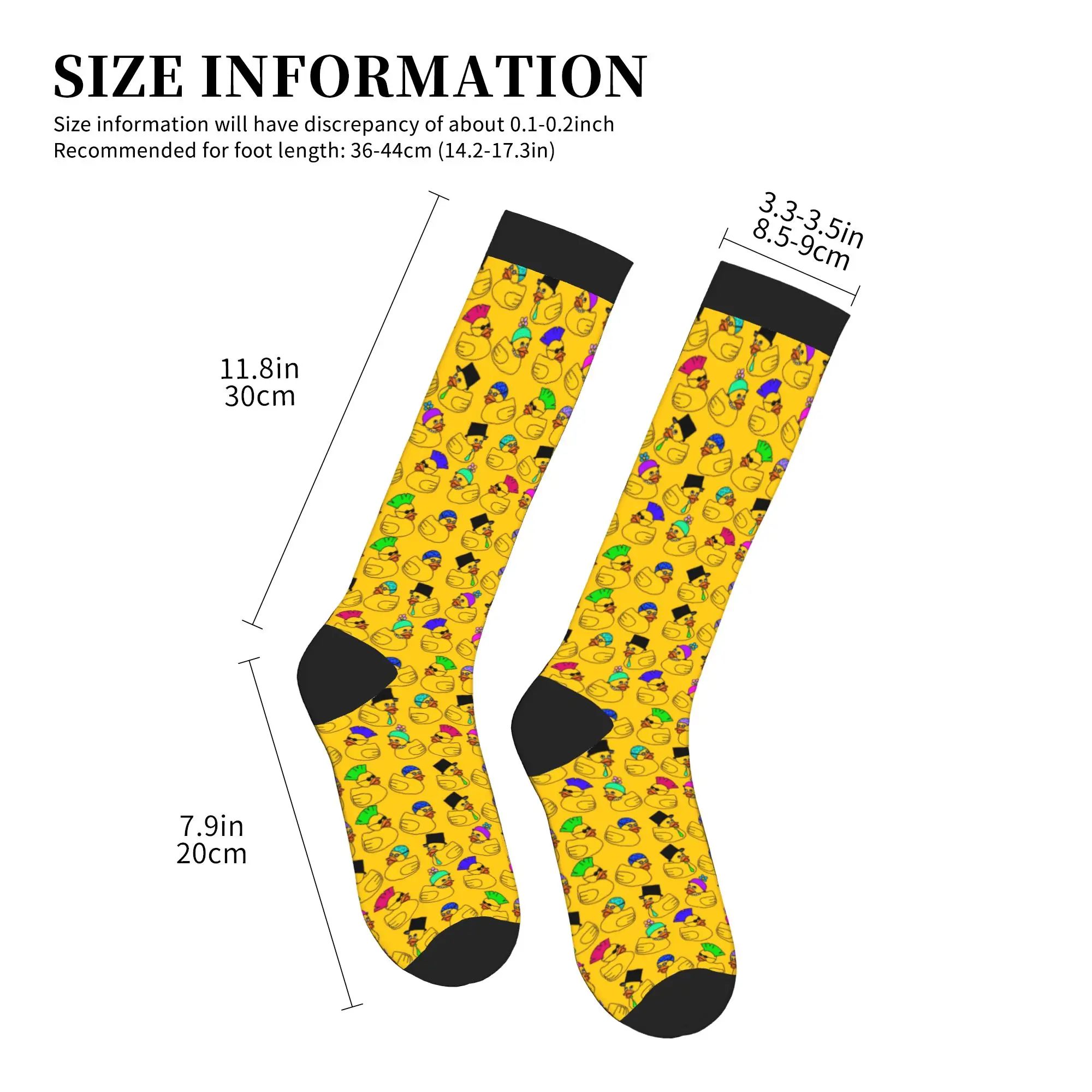 Fashion Printed Rubber Ducky Socks for Men Women Stretch Summer Autumn Winter Cartoon Animal Pets Sports Compression Socks view 4