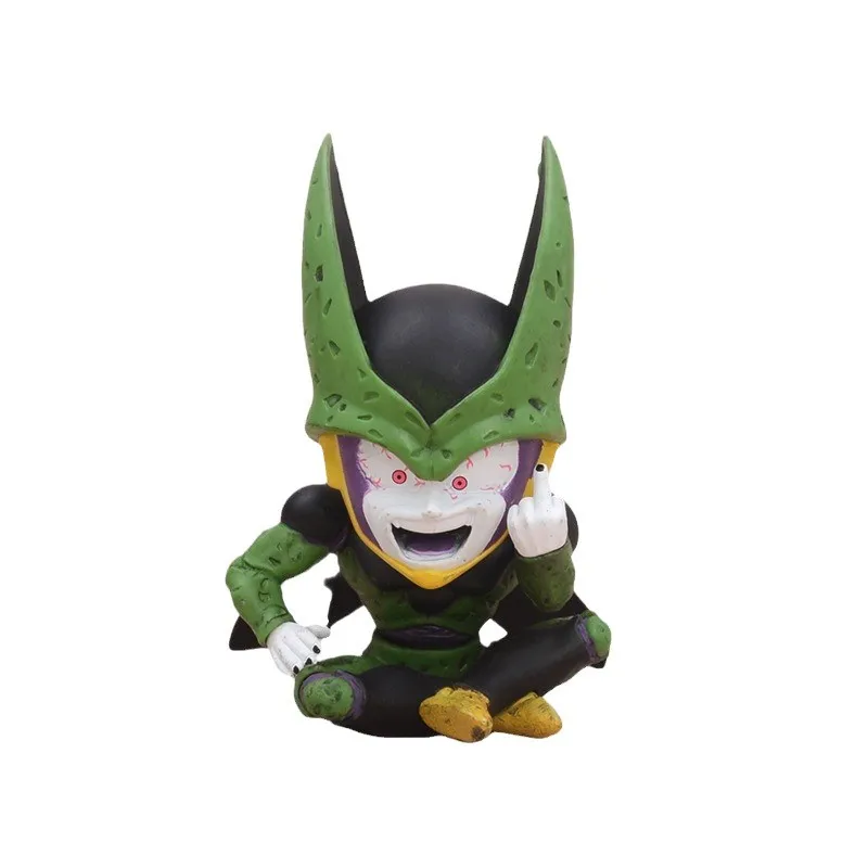 12mc Dragon Ball Z: Troll Cell Flips The Bird (Parodieversie) Anime Figuur Model Standbeeld Collectie Desktop Decoratie Ornament