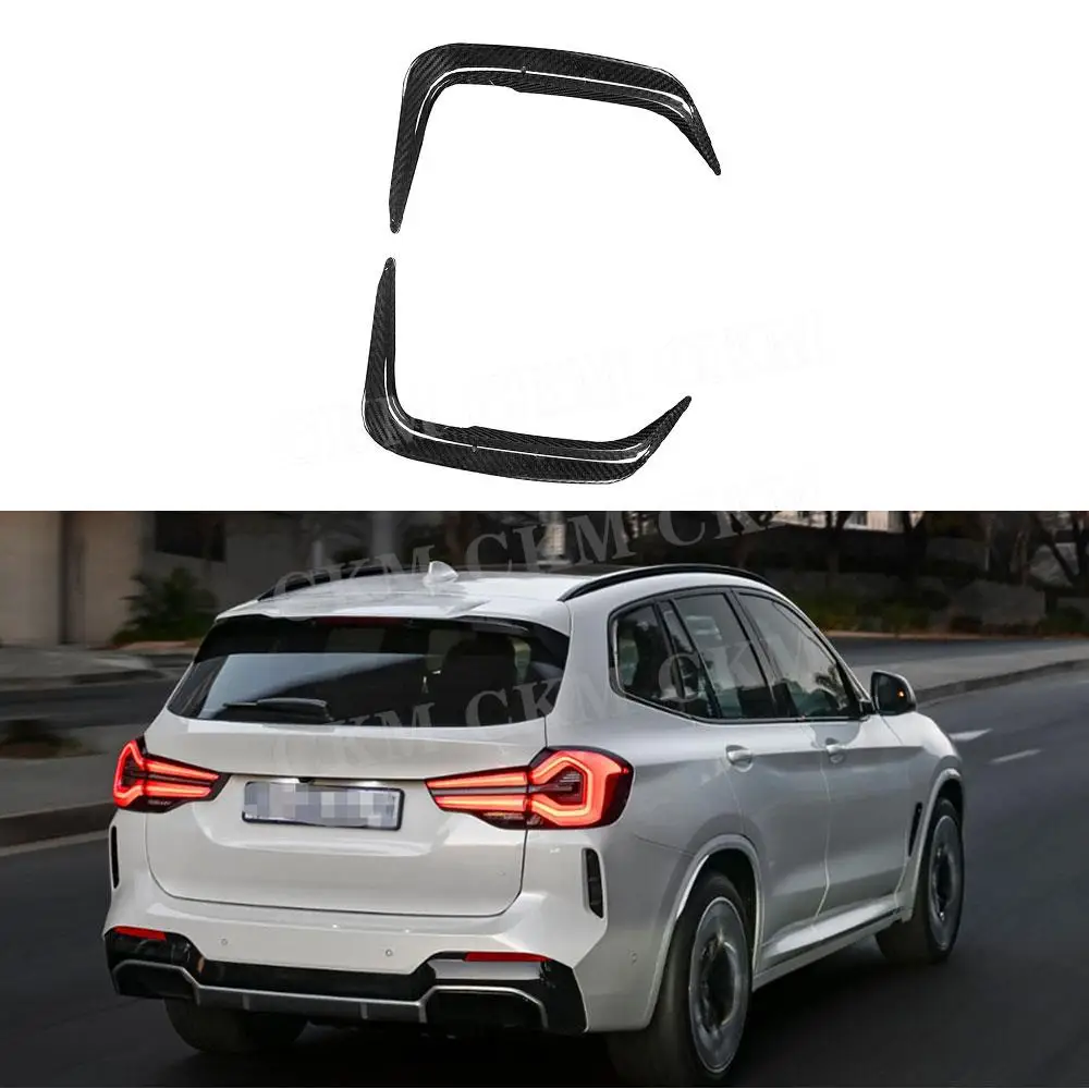

CKMUUER Carbon Fiber Rear Bumper Air Vent Fin Gill Trim Cover For BMW iX3 G08i 2022 Car Trim Stickers FRP Black Body Kits