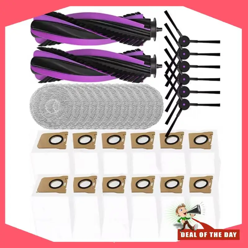 24-Hour Delivery 32PCS Replacement Bundle For JONR P20 PRO Robot Vacuum Cleaner- Main Brush, Side Brush, Mop Cloth, Dust Bag