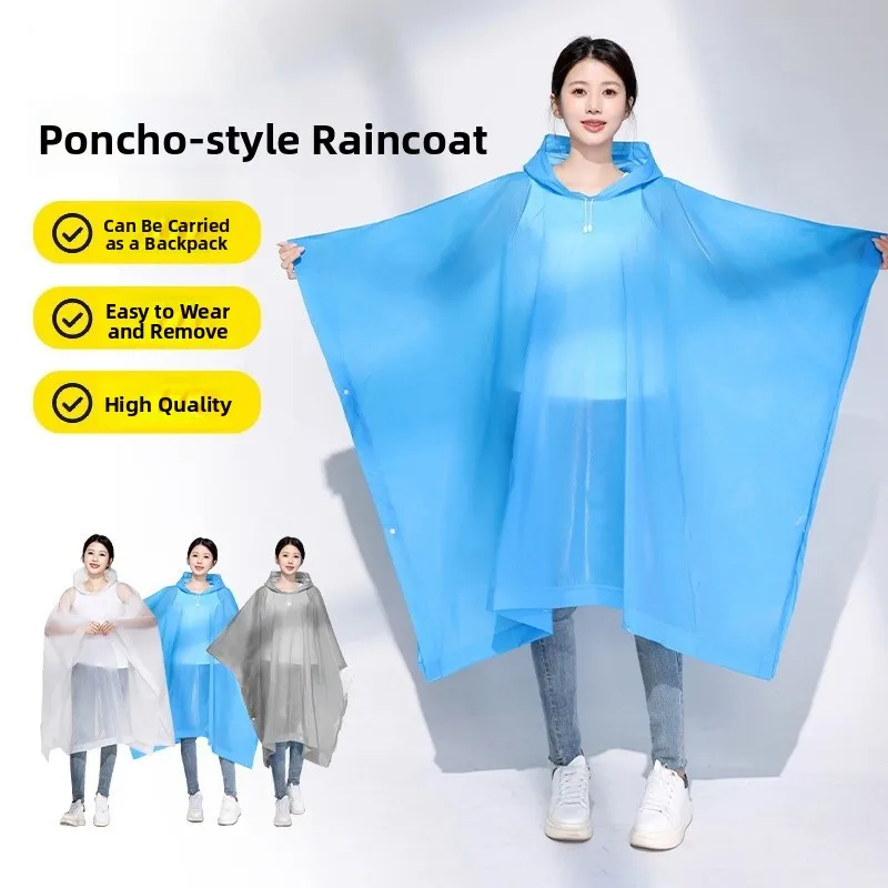 

Утолщенный длинный прозрачный плащ-дождевик с капюшоном, портативный, для альпинизма и путешествий, одноразовый, большого размера, Golden Luohe