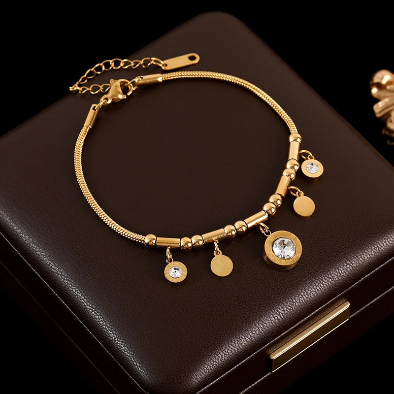 GANEMLY 316L Edelstahl Baum des Lebens Armband Für Frauen Mode 18K Gold Überzogene Handgelenk Kette Wasserdicht Schmuck Dame geschenk