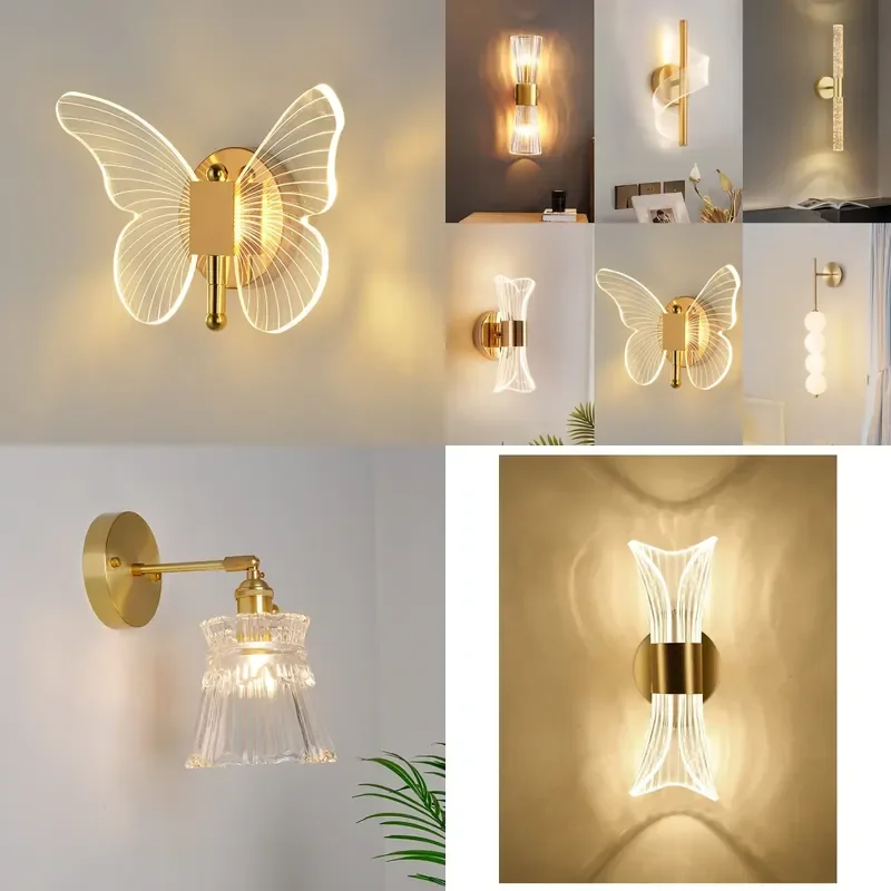 Modern LED Crystal Wall Light Luxury Interior Decoration for Living Room Bedroom Bedside Corridor Home Ambient Lighting