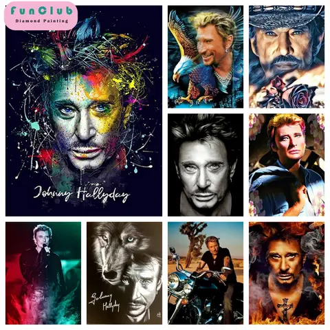 Johnny Hallyday Diamond Painting 5D DIY Embroidery Cross Stitch Kits Rhinestones Classic Stars Mosaic Full Round Sets Home Decor