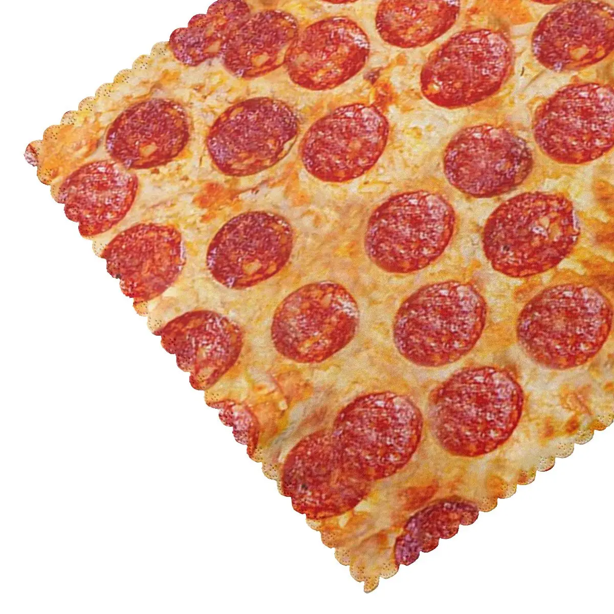 Realistic Pepperoni Pizza Pattern Placemat Heat Resistant Plate Mat for Dining Table Bowl Coaster Home Decor Absorbent Mats