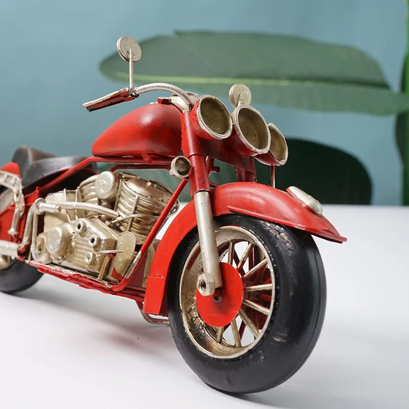 Imagem -06 - Home Design Decoração Retro Ferro Motocicleta Miniatura Modelo Metal Vento Industrial Acessórios Decoração do Quarto Estética Wine ca