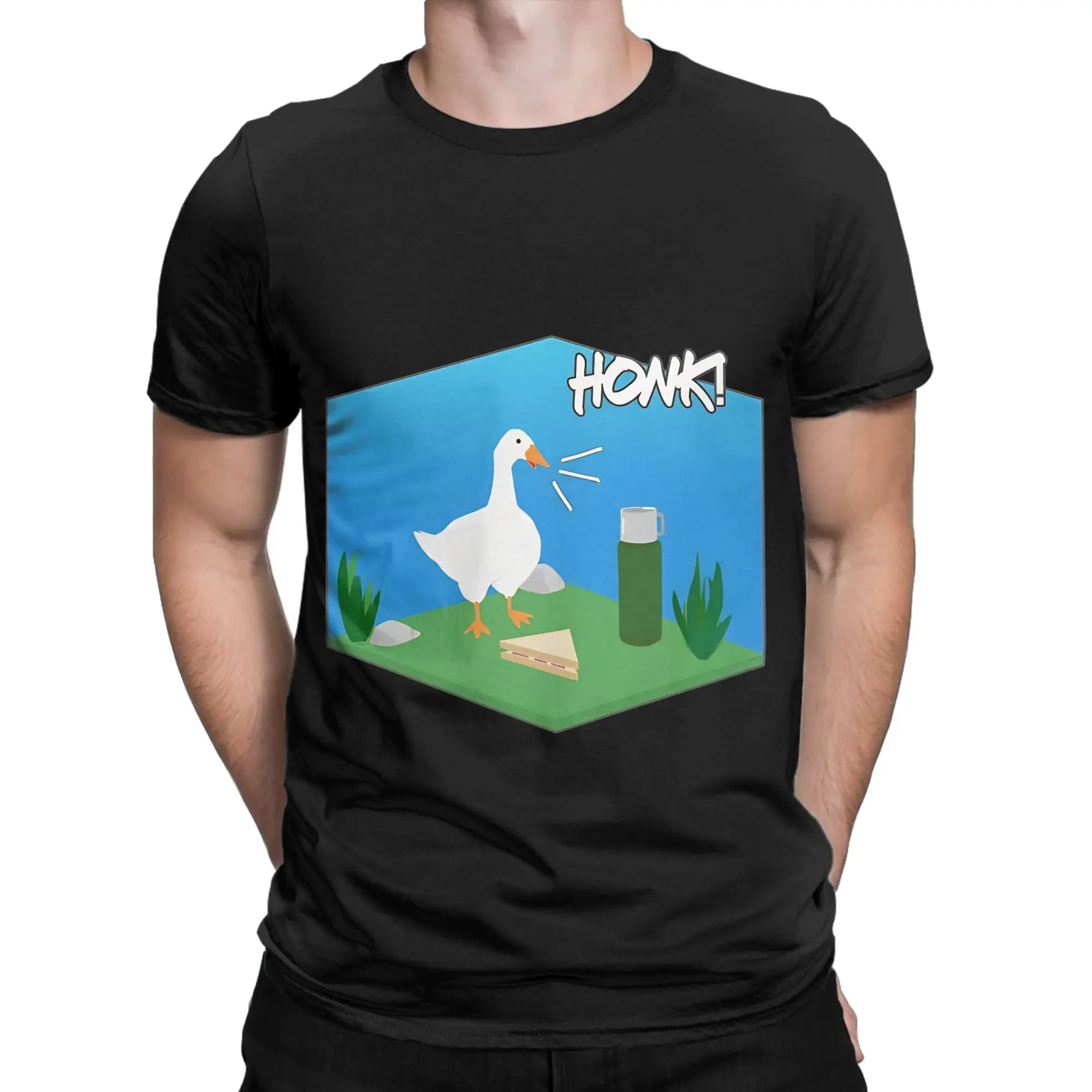 Untitled Goose Bad Bird Novelty Graphic 100% Cotton T-Shirt Untitled Goose Game Tees Tops For Men