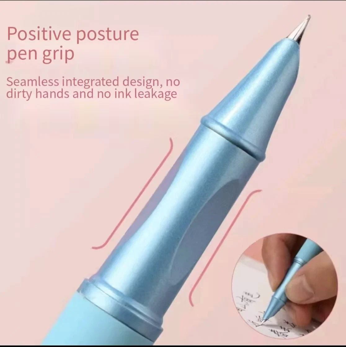 New Hero P301 Fountain Pen Ergonomic Correct Writing Posture For Primary Students Calligraphy Practice Replaceable
