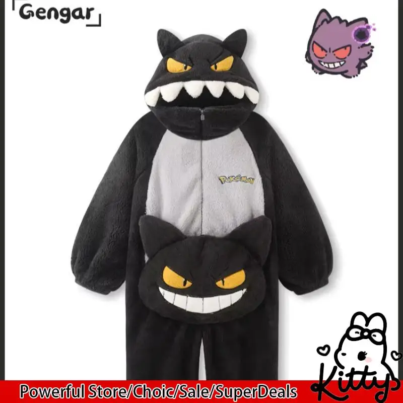ポケモンゲンガー肥厚フランネルジャンプスーツパジャマナイトガウン秋冬ホームウェアアニメ漫画周辺ギフト大人子供のための