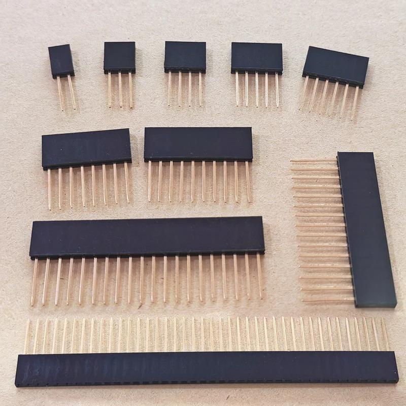 10 Stück 2,54 mm einreihige Buchsenleisten 1x2/3/4/5/6/8/10/15/20/40P 11 mm lange Stiftbuchsen für Leiterplatten und elektronische Projekte – Detail 4