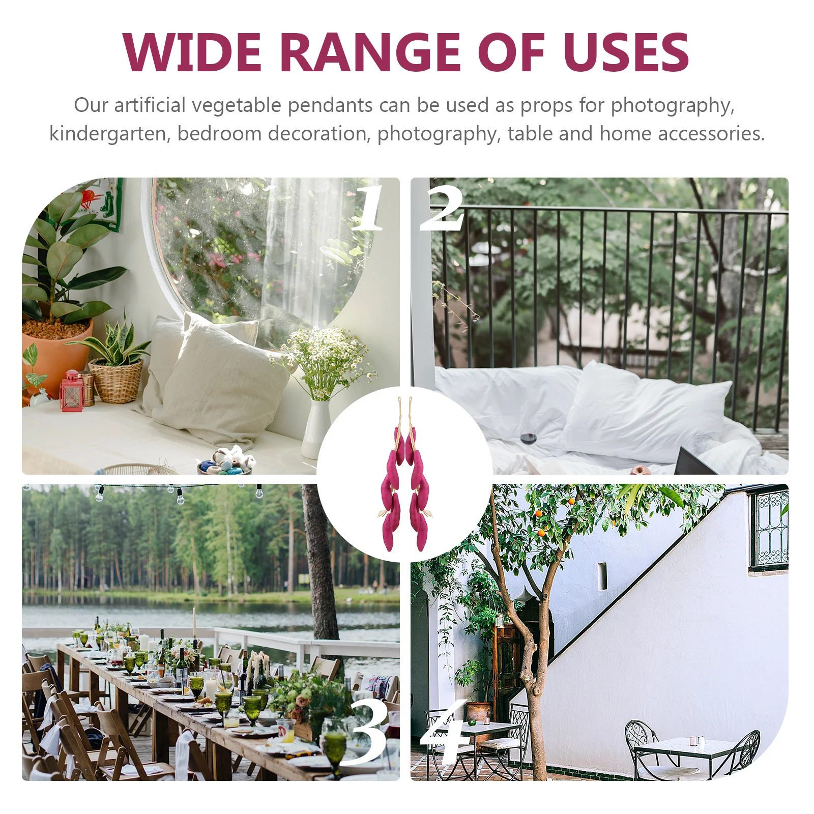 

2Pcs Artificial Vegetable Pendants Exquisite Details Home Garden Courtyard Decorations Photo Props Sweet Potato Hanging Strings